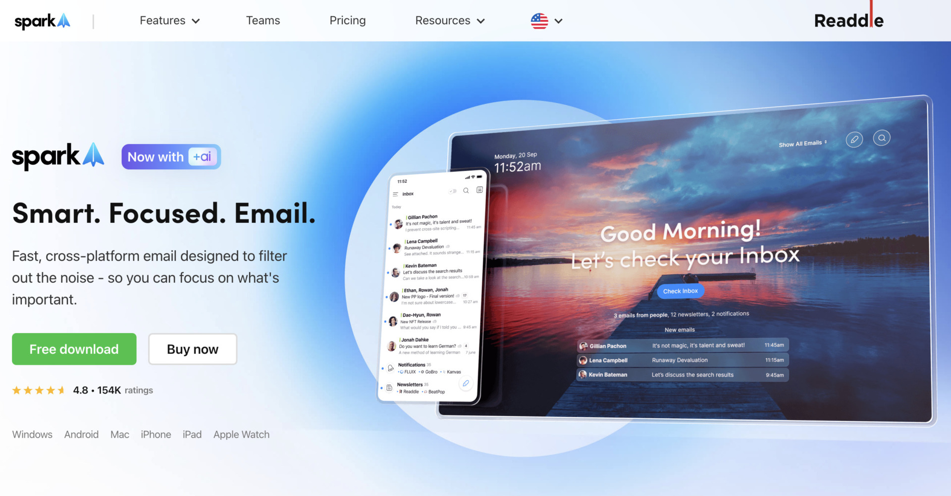 Image of top page of Mailbird