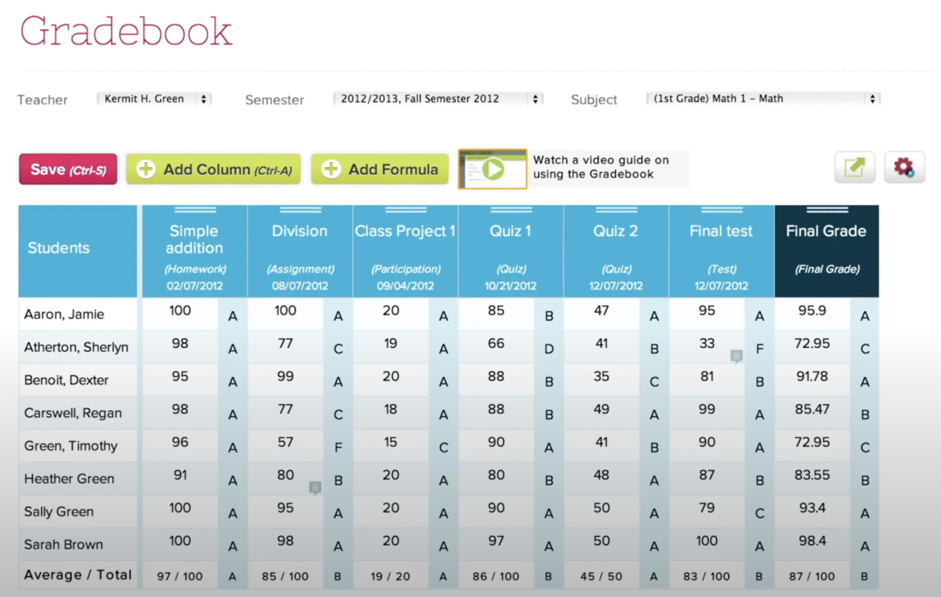 Actual image of QuickSchools