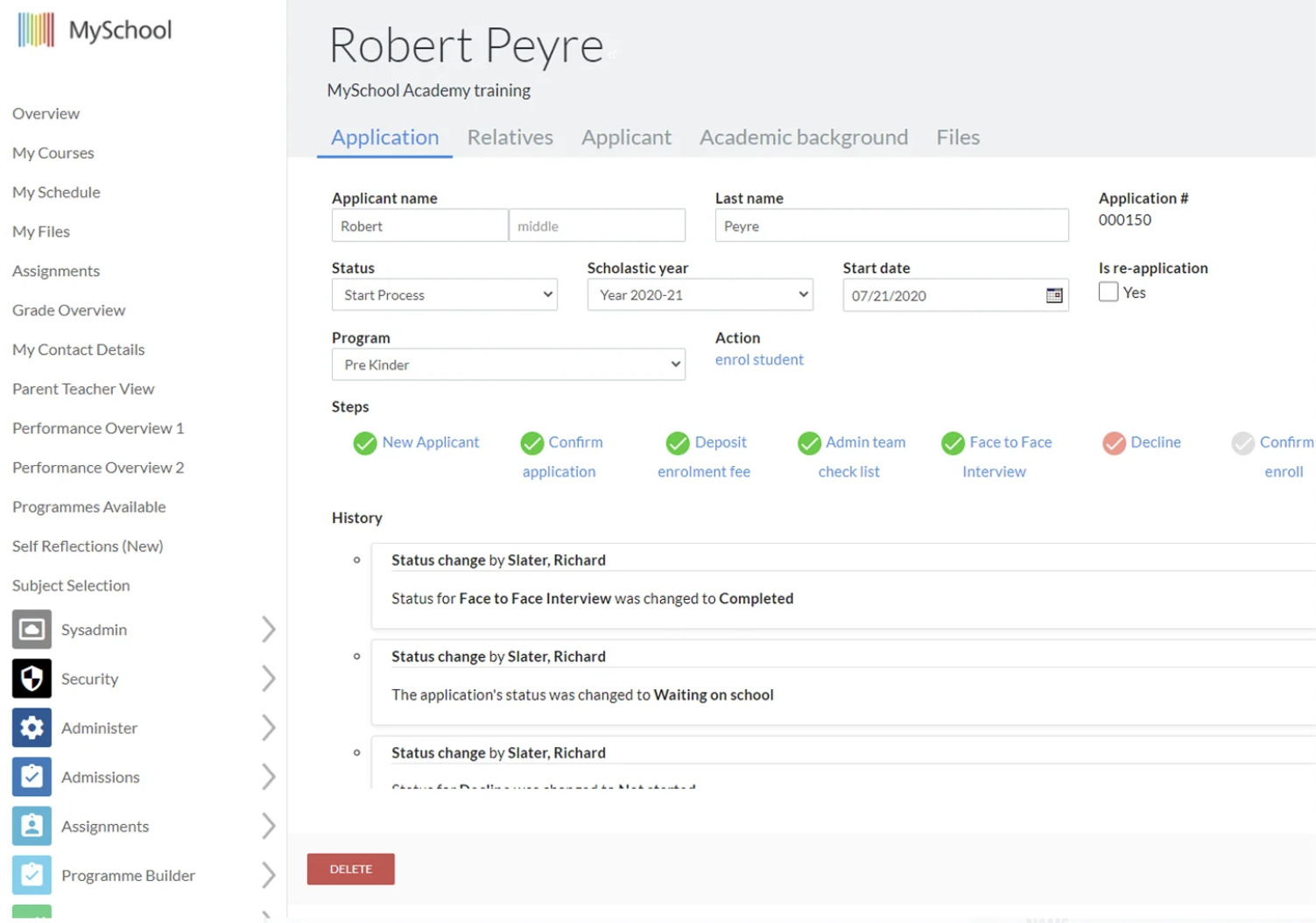 Actual image of MySchools