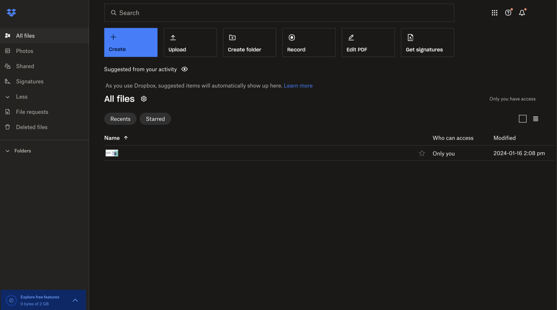 Actual image of Dropbox