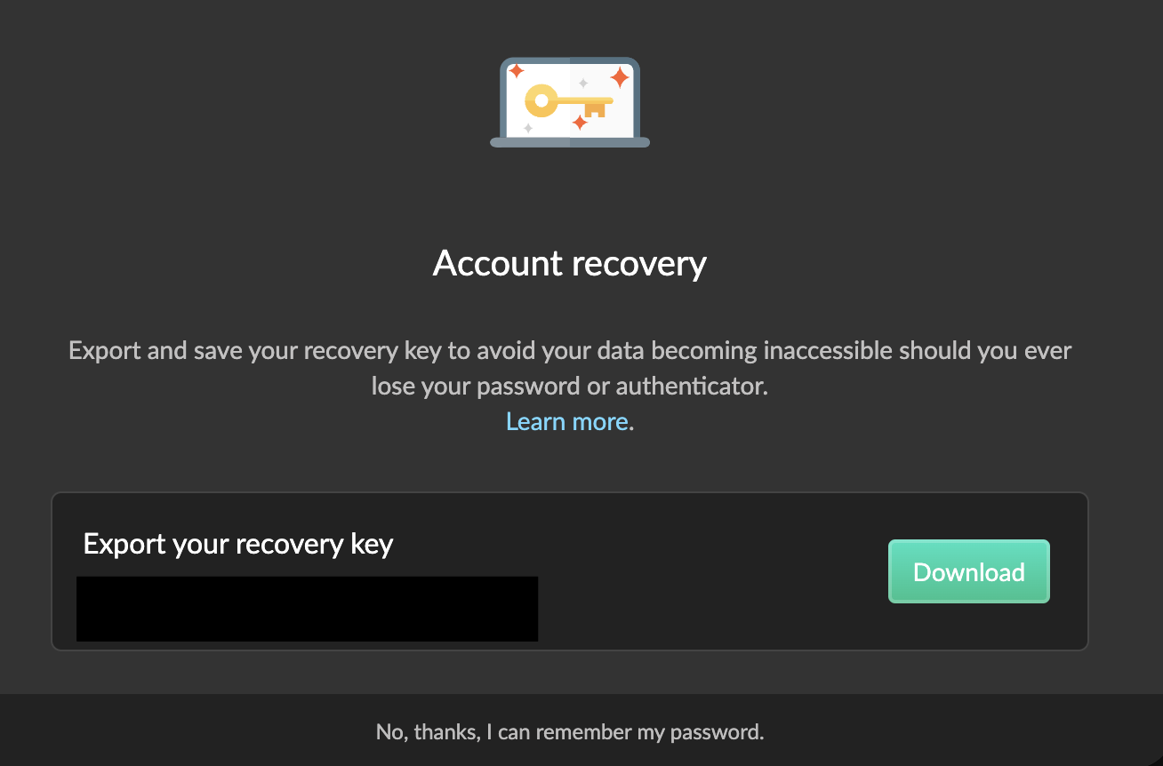 Image of recovery key