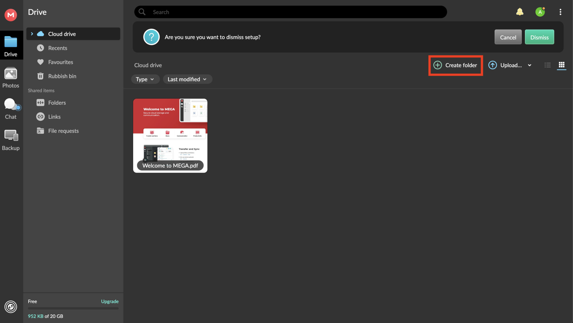 Image of creating new folder