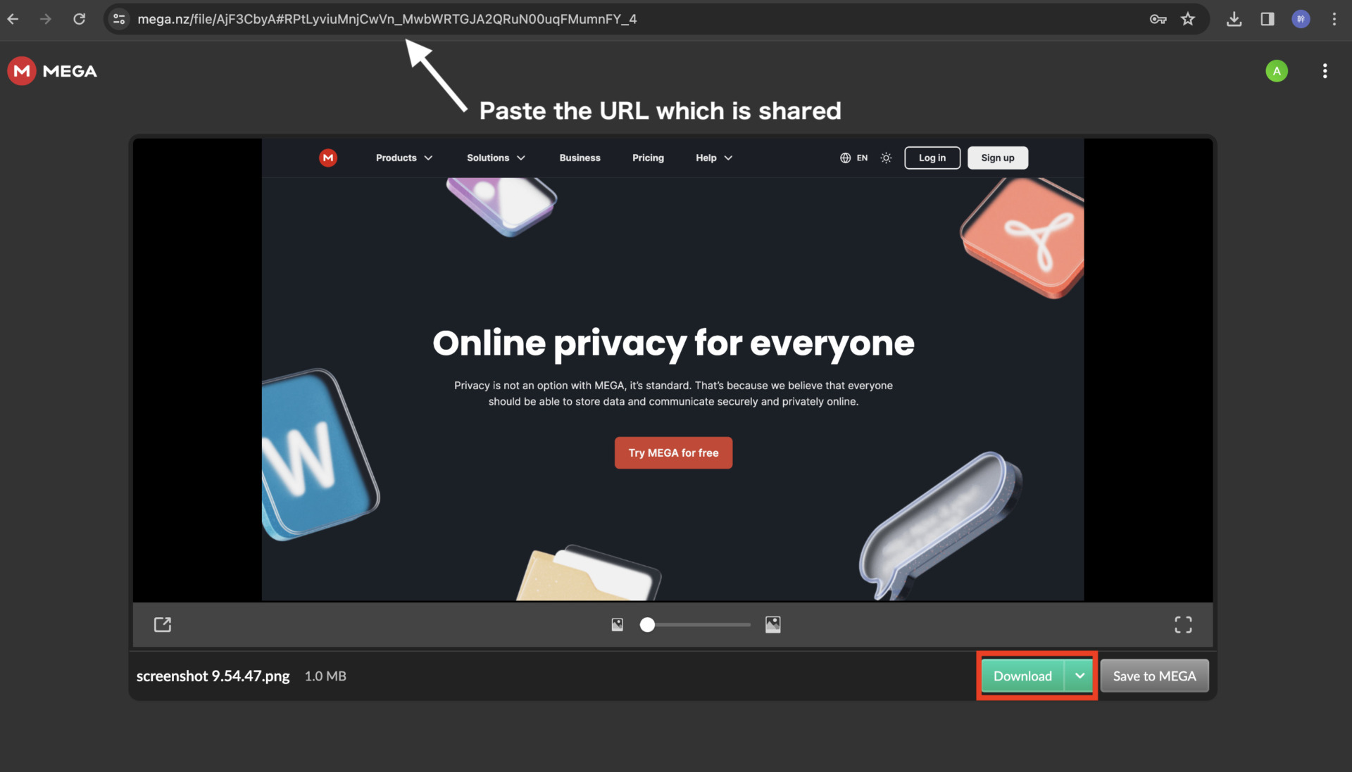 Image of downloading file