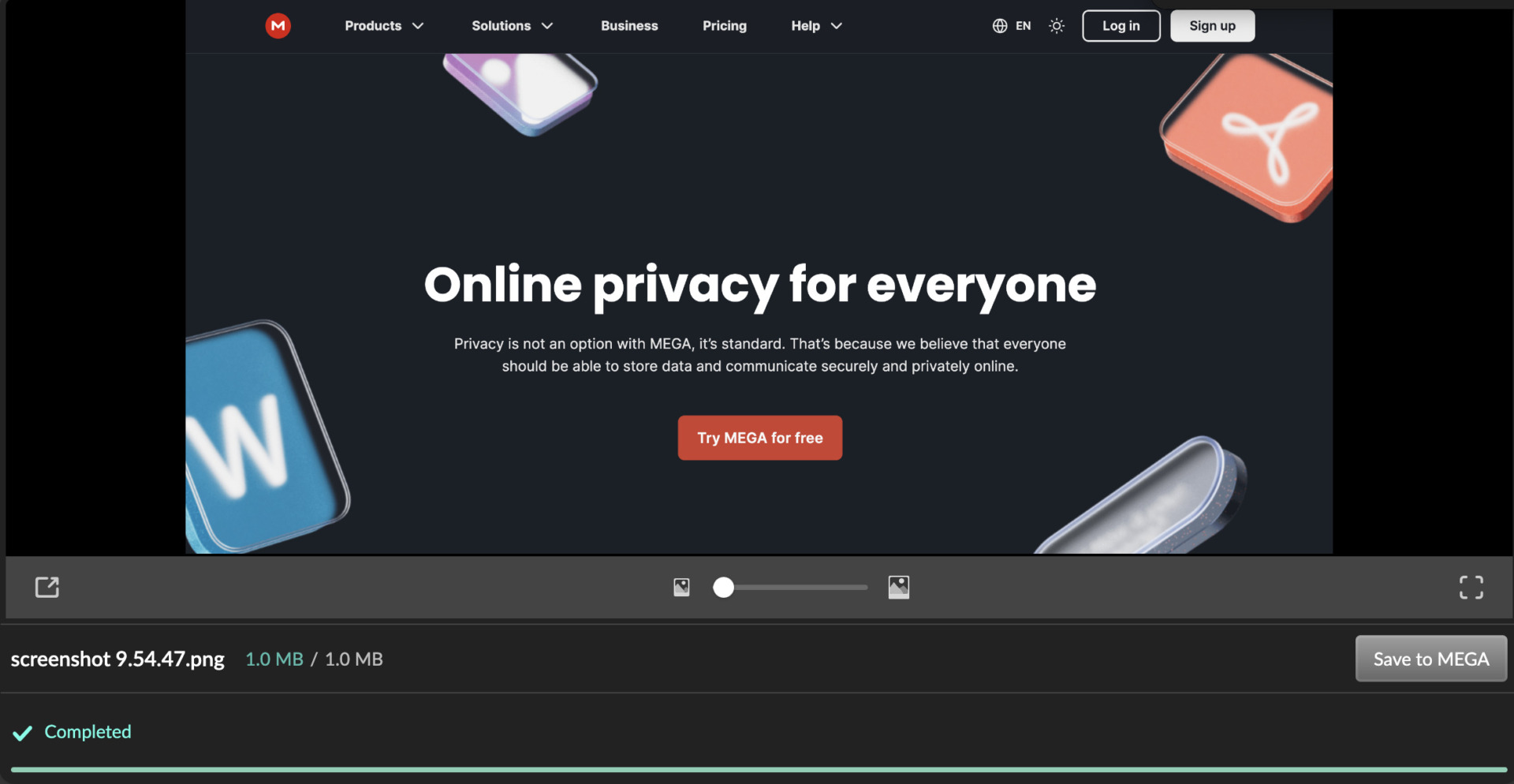 Image of completion file download