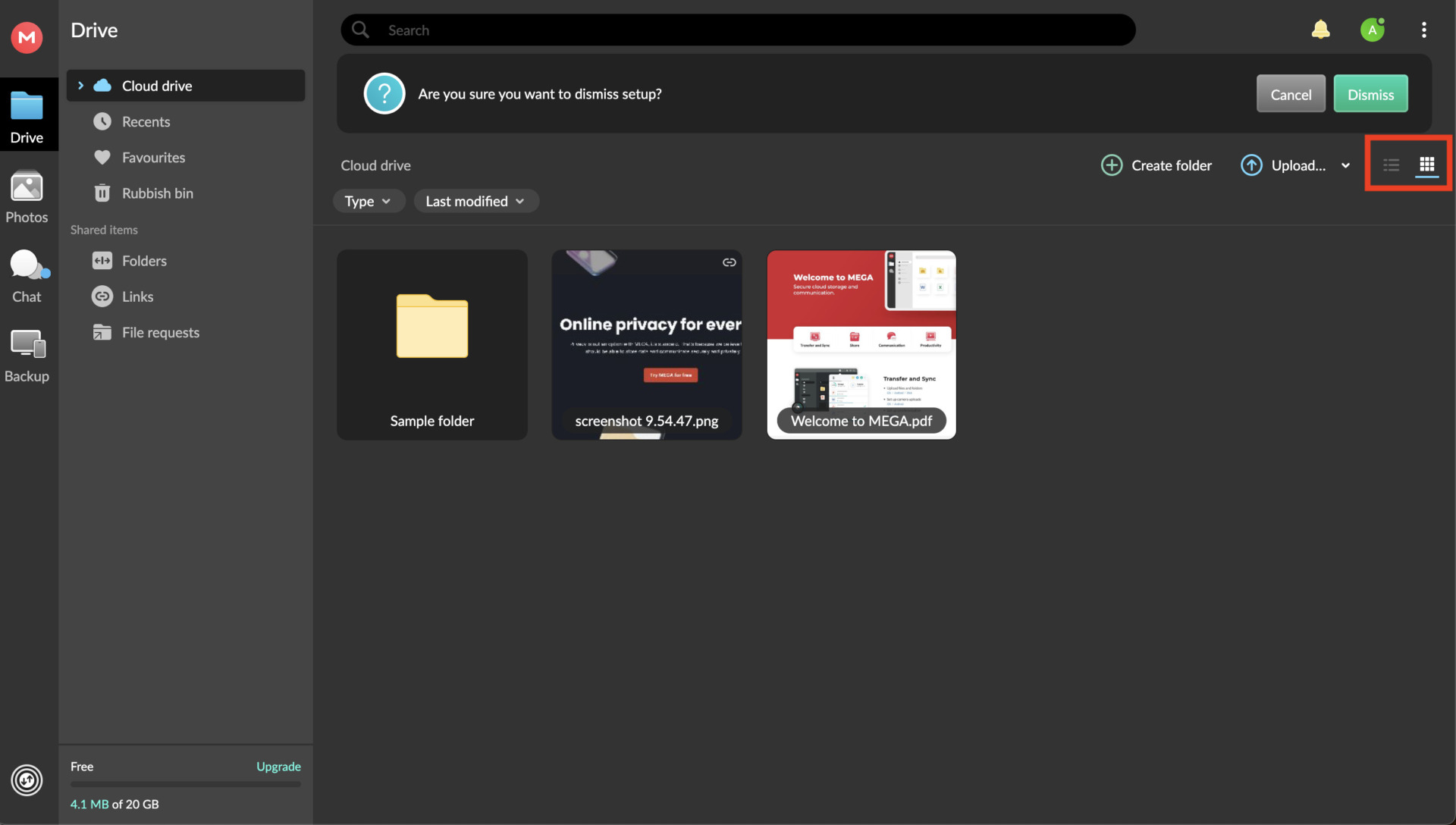 Image of changing view from list to thumbnail