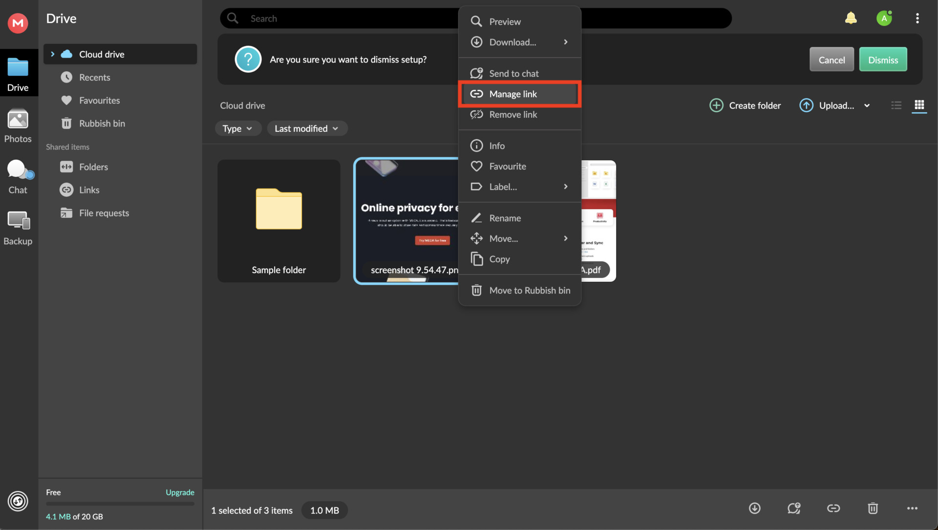 Image of managing link