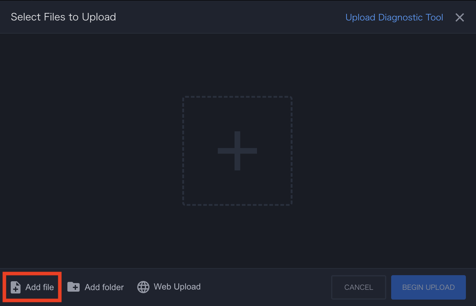 Image of uploading file on MediaFire