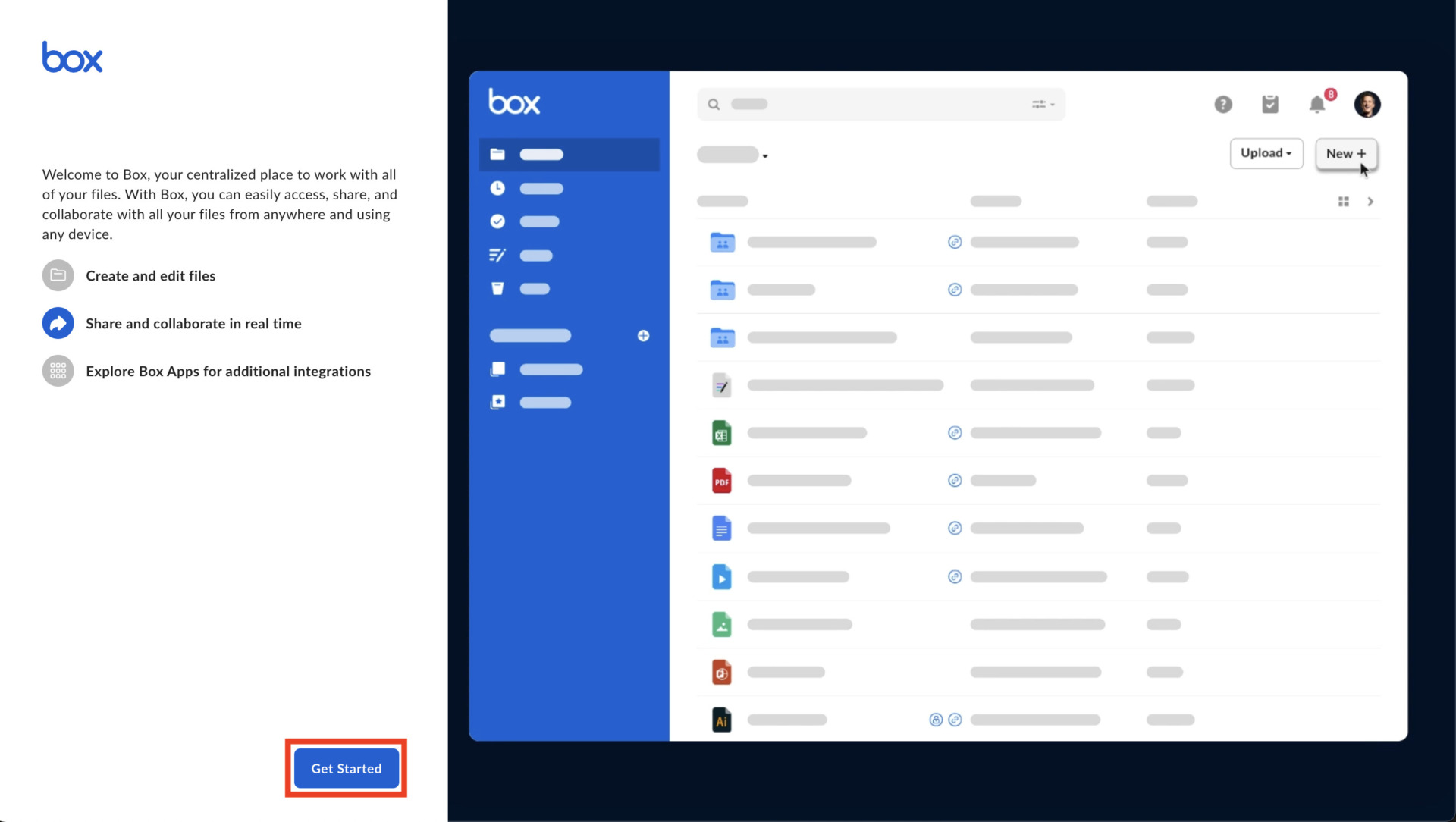 Image of starting use of box