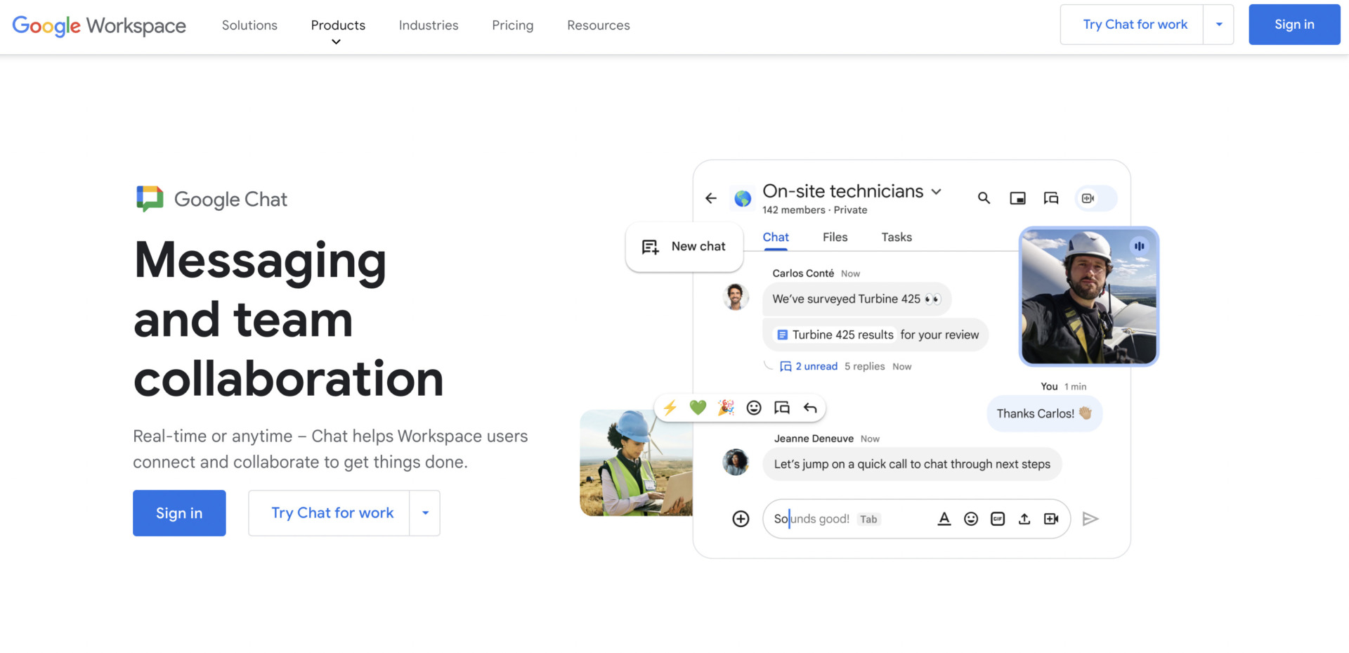 Top image of Google Chat