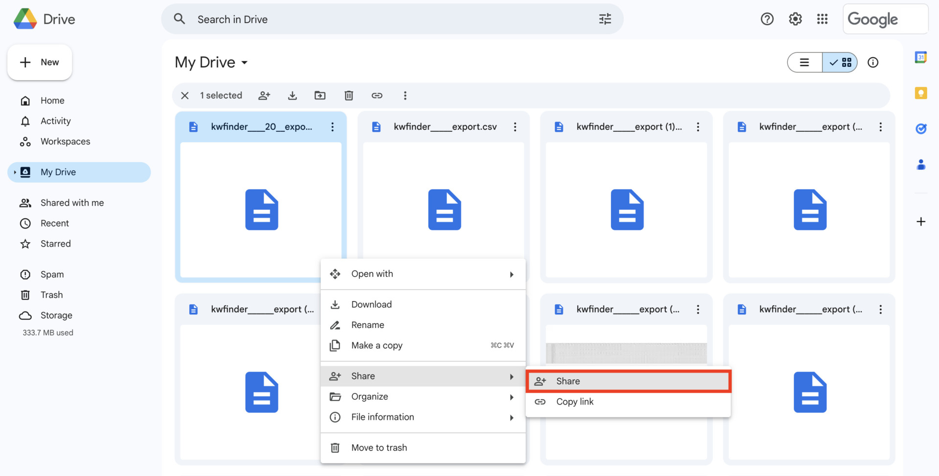 Image of clicking Share