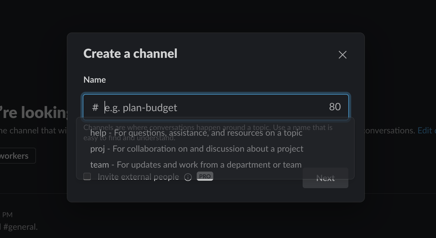 Image of entering the name of channel