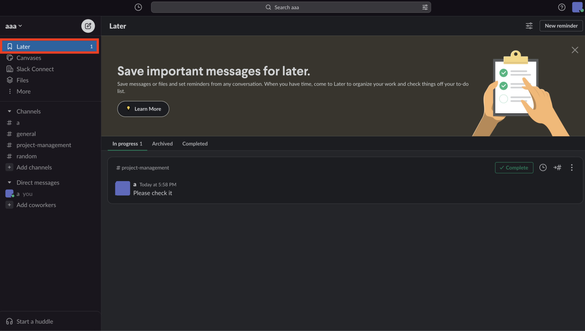 Image that clicks Later button
