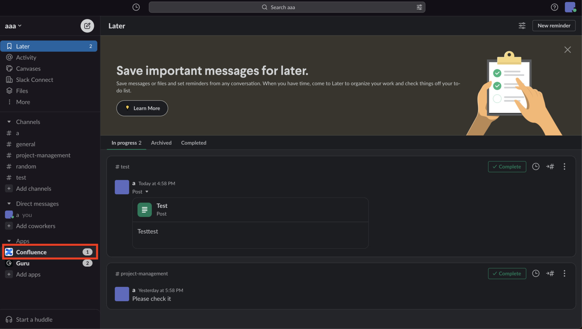 Image of completion of integration