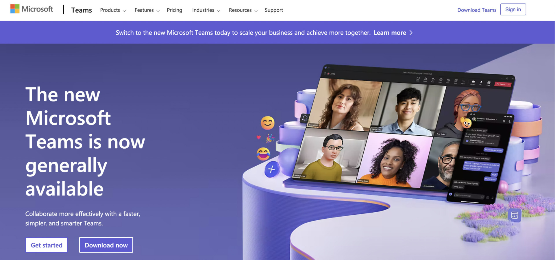 Top page of Microsoft Teams