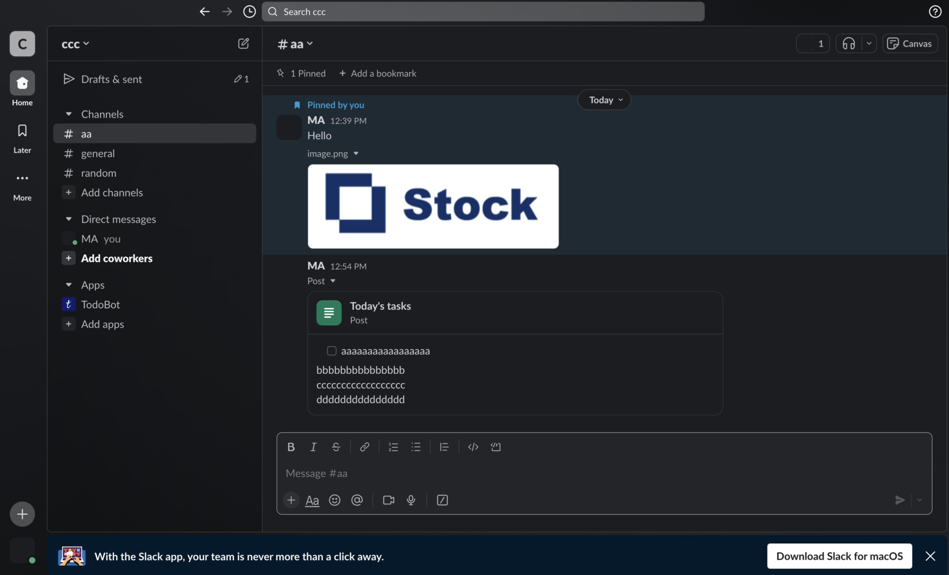 Image of file in Slack