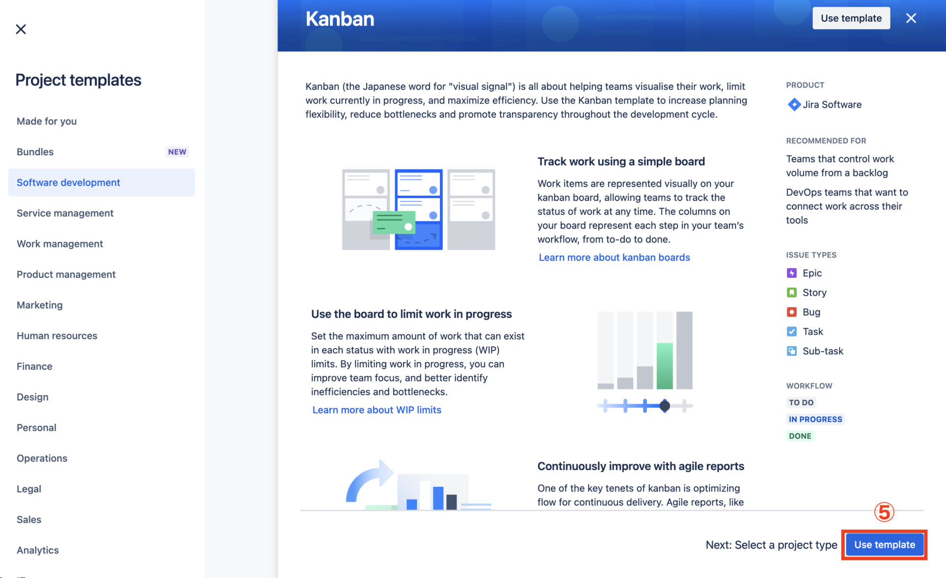 Image of pressing button of using template