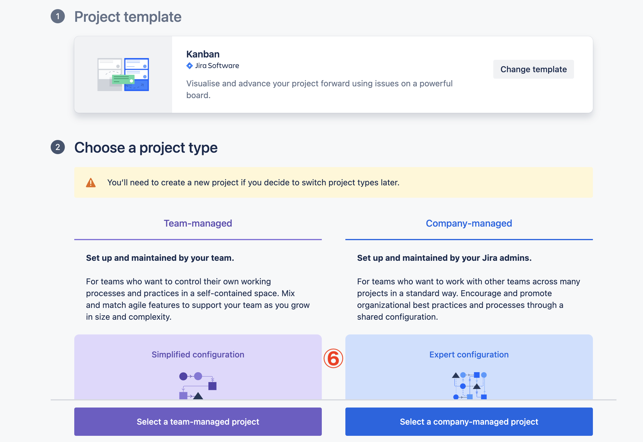 Image of choosing the type of project