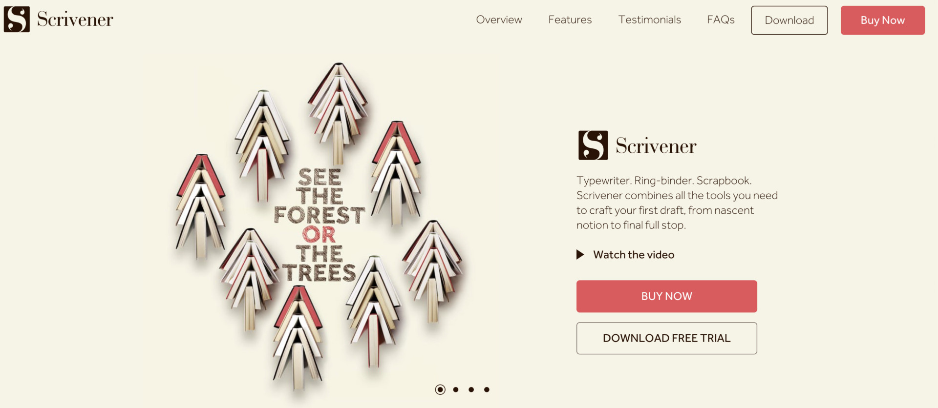 Top page of Scrivener