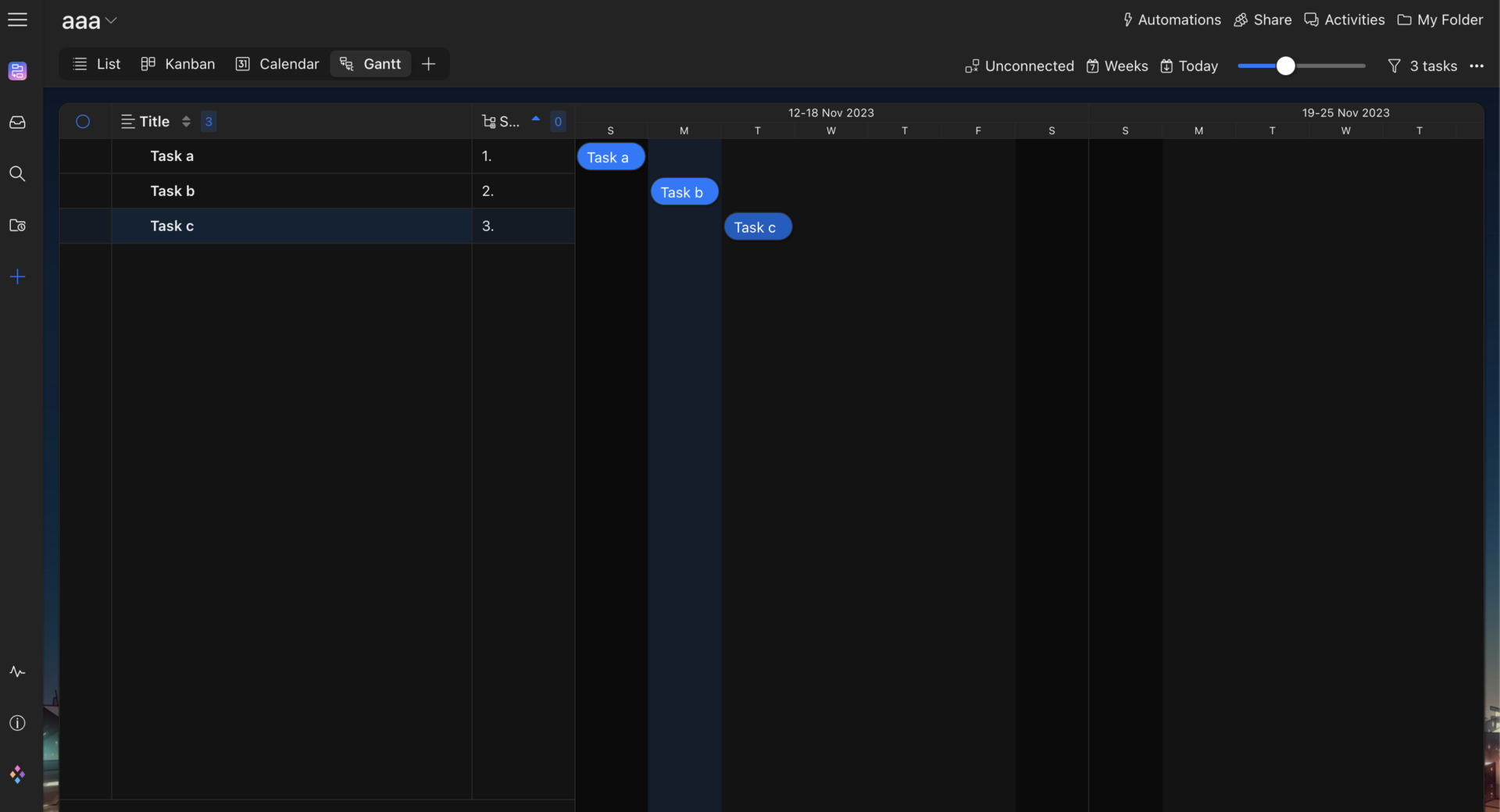 Picture of screen of Zenkit