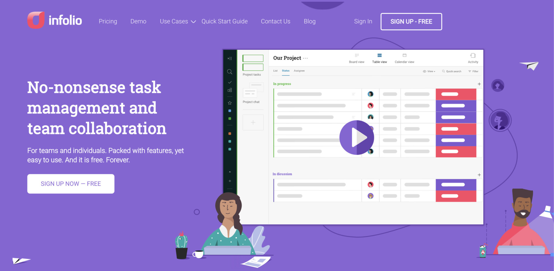 Picture of top page of Infolio