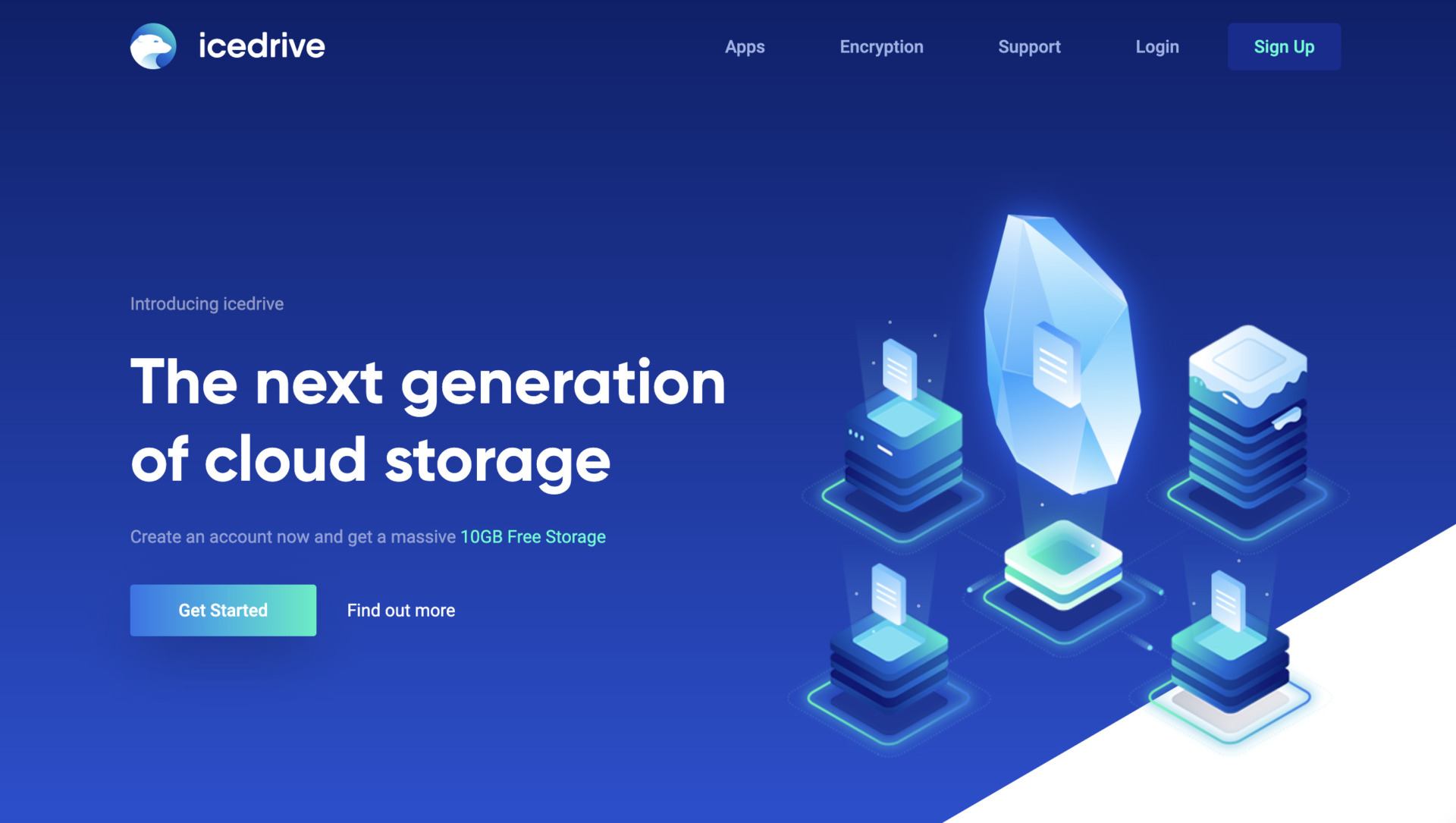 Top page of Icedrive