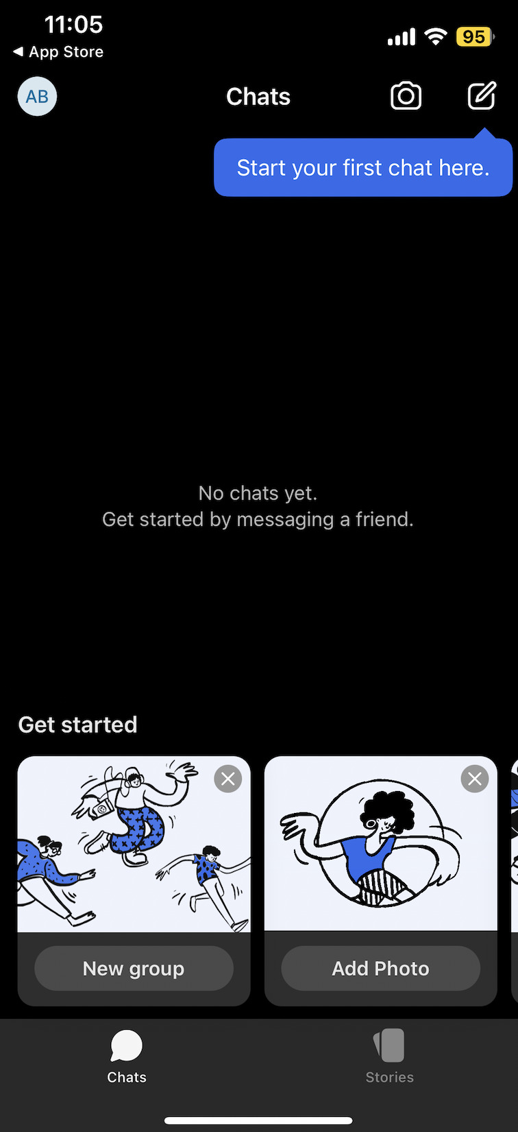 Actual screen of Signal