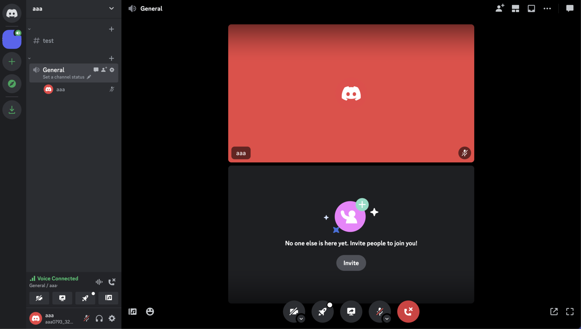 Actual screen of Discord