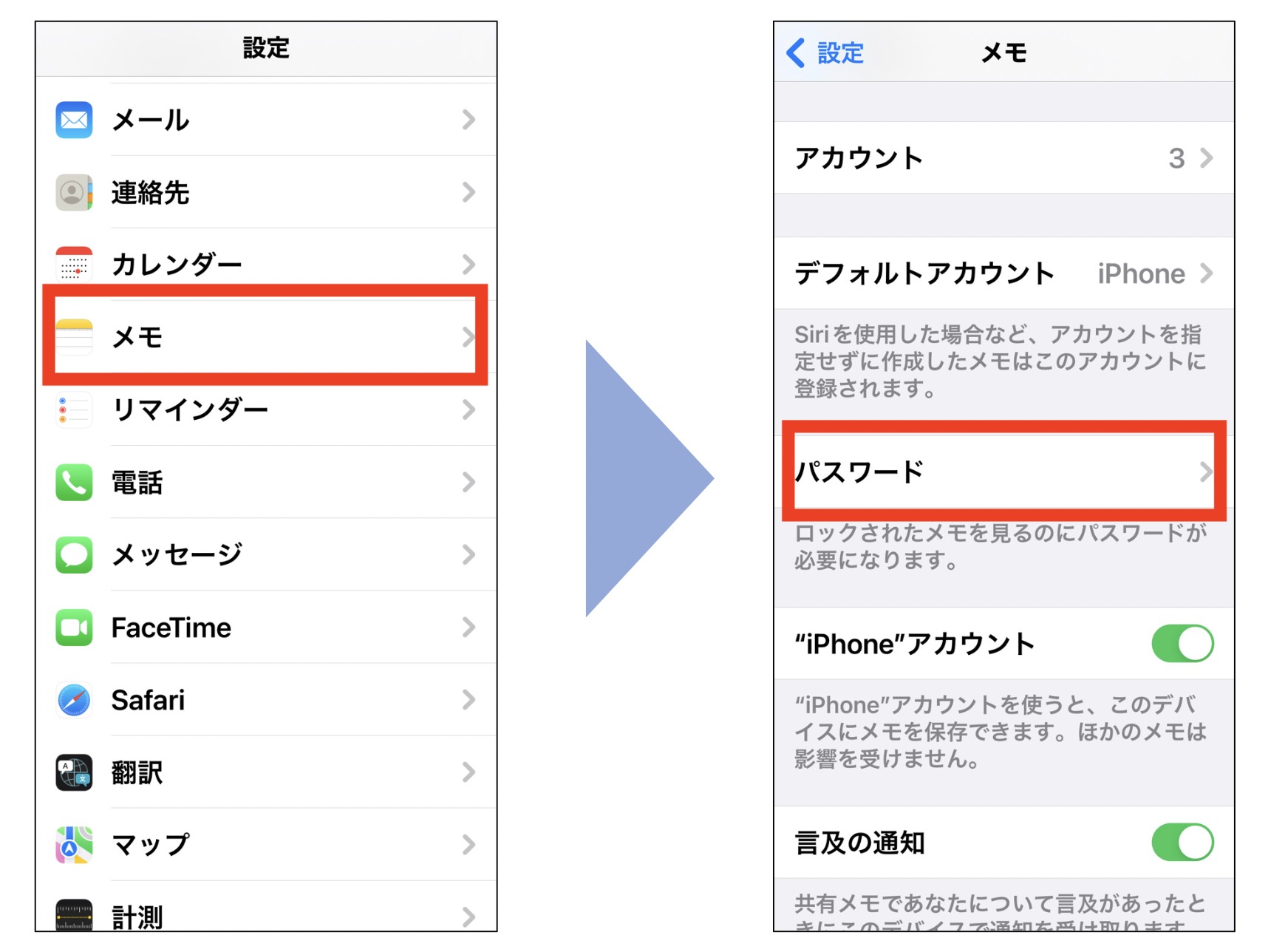 パスワードを選択する画面