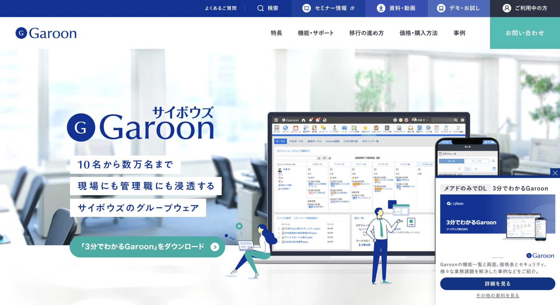 Garoonのトップページ