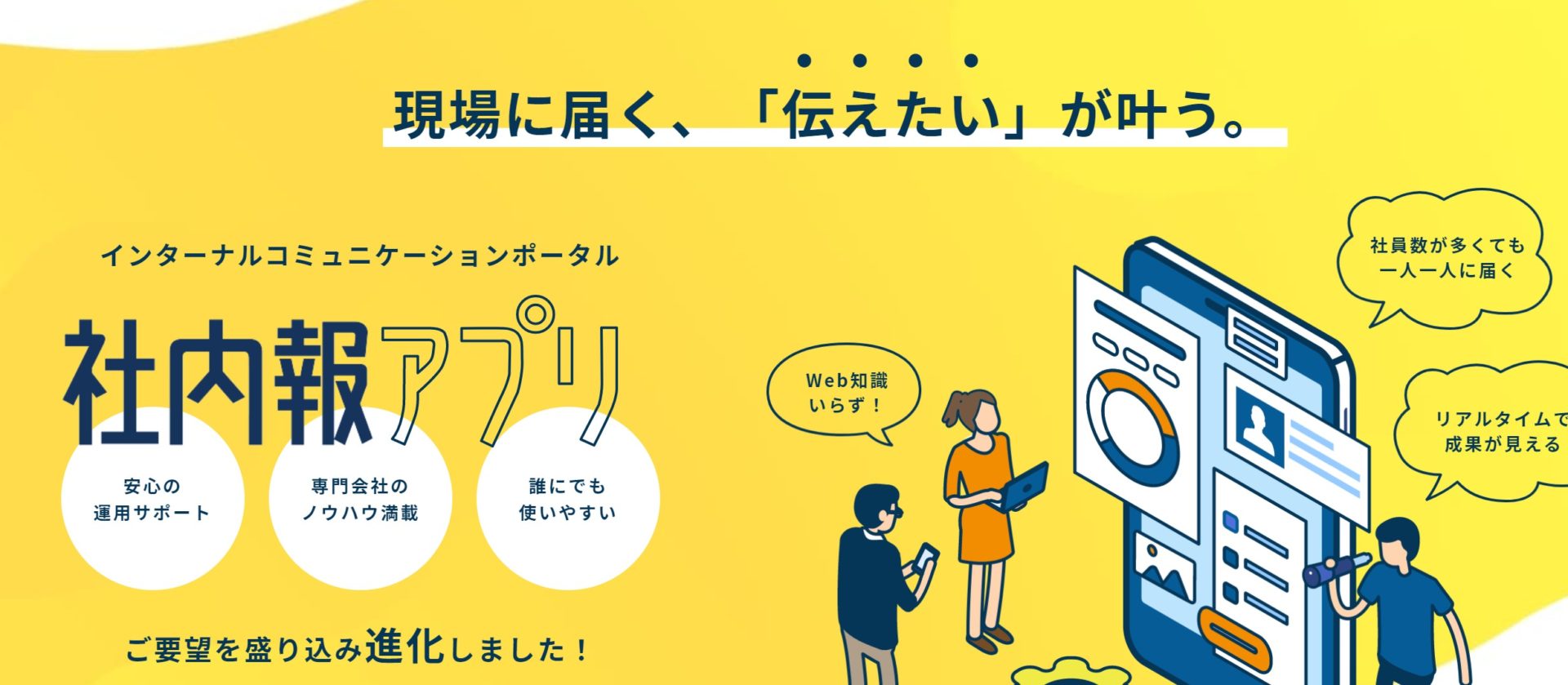 社内報アプリのトップ画像