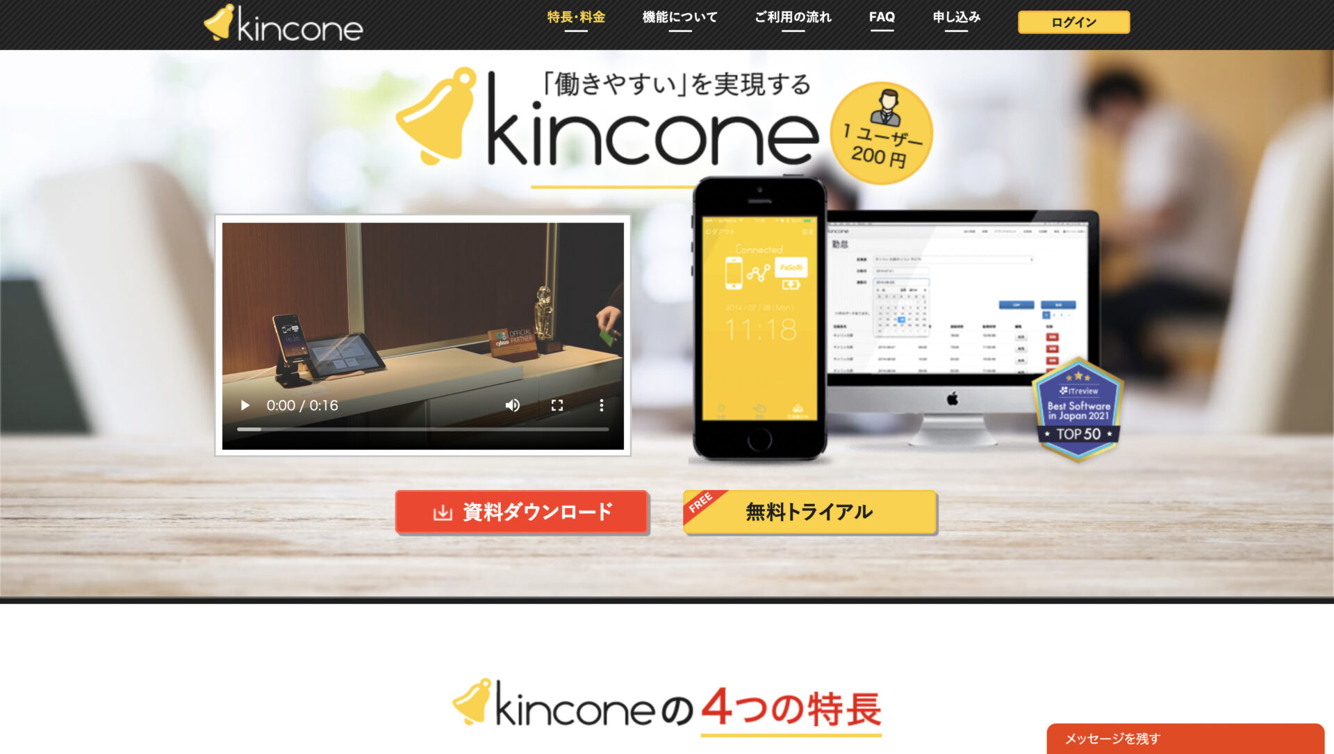 kinconeのトップページ