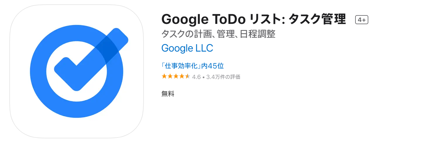 Google ToDo リストのトップページ