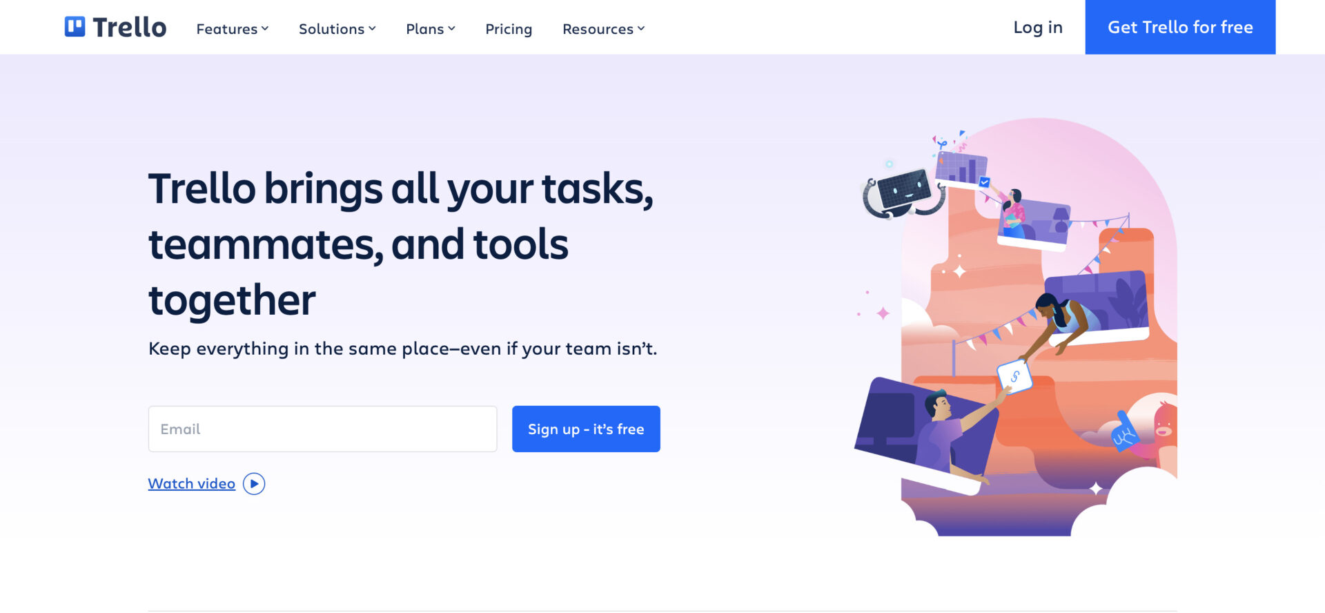 Trelloのトップページ