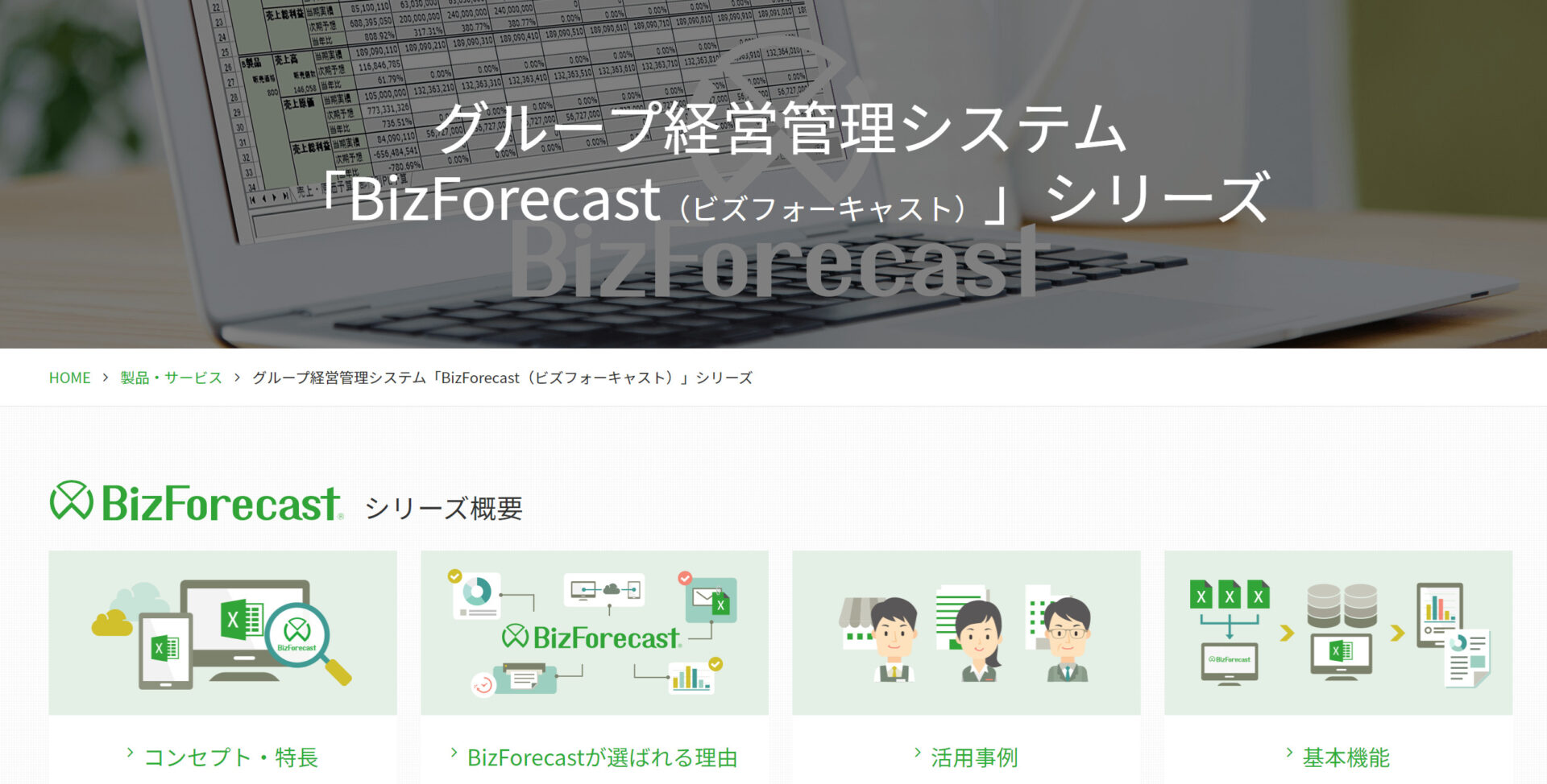 BizForecastのトップ画像