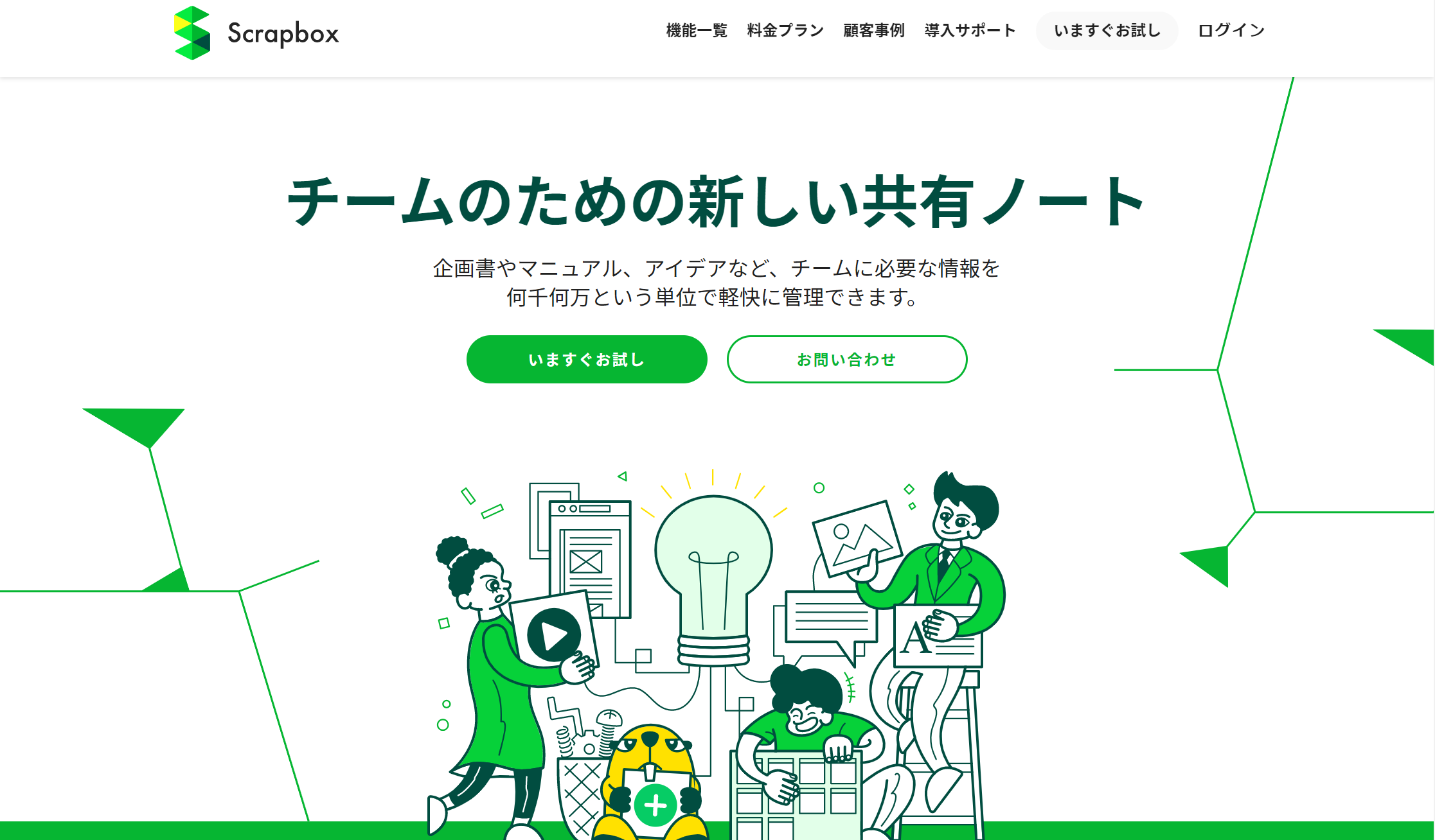 Scrapboxのトップページ