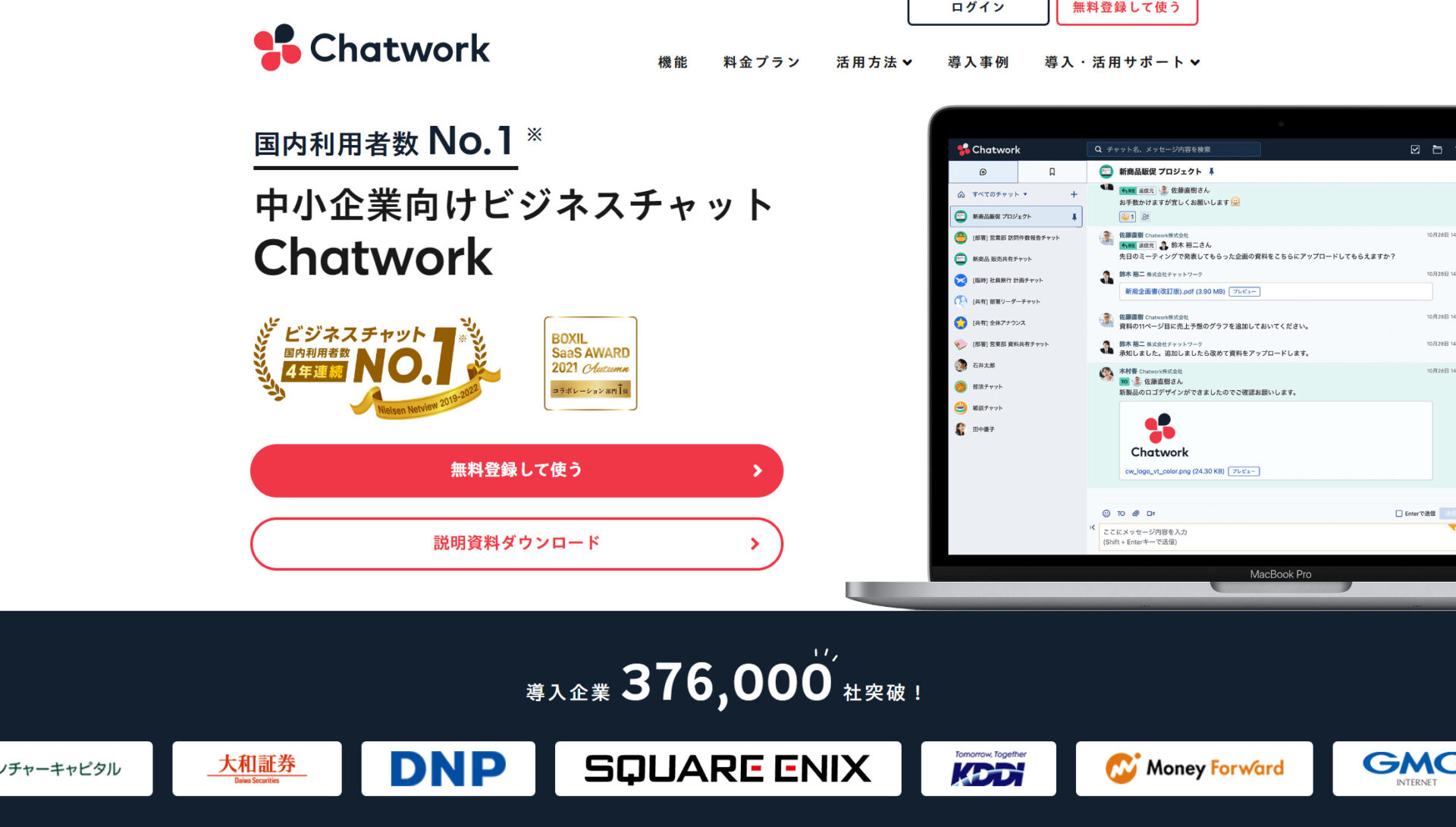 Chatworkのトップ画像