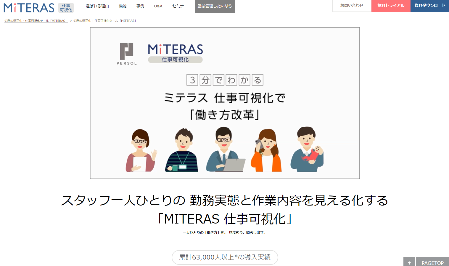MITERAS 仕事可視化のトップページ