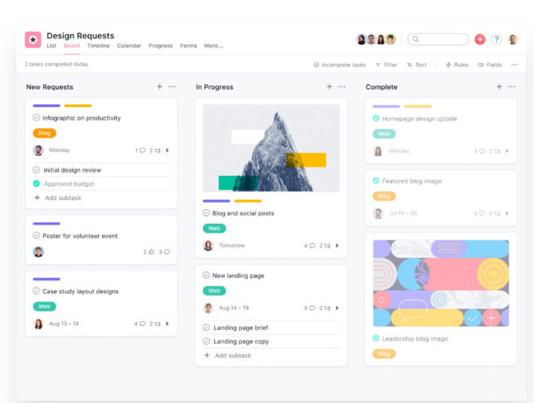 Asanaのボードの画像