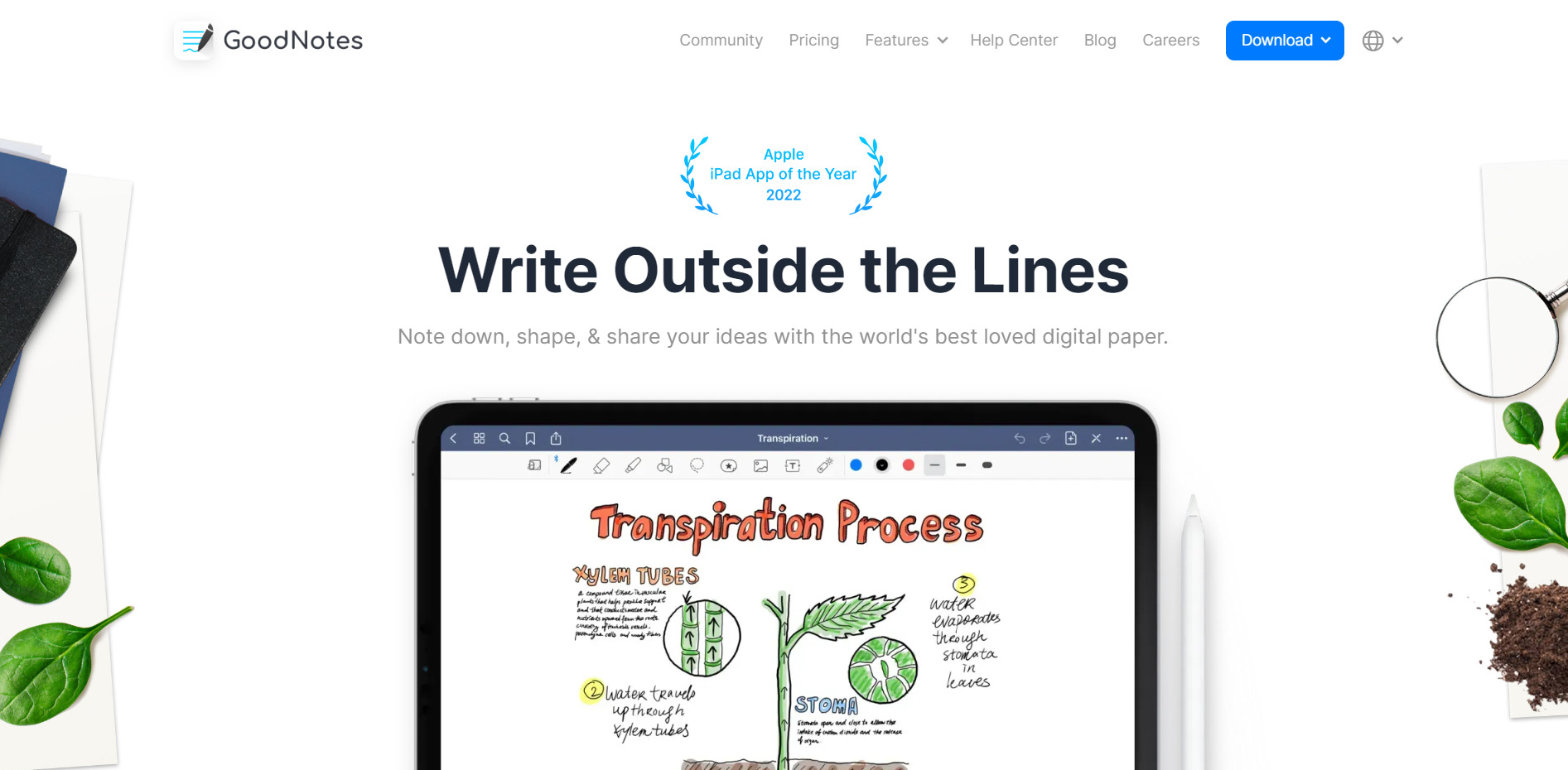 GoodNotesのトップページ