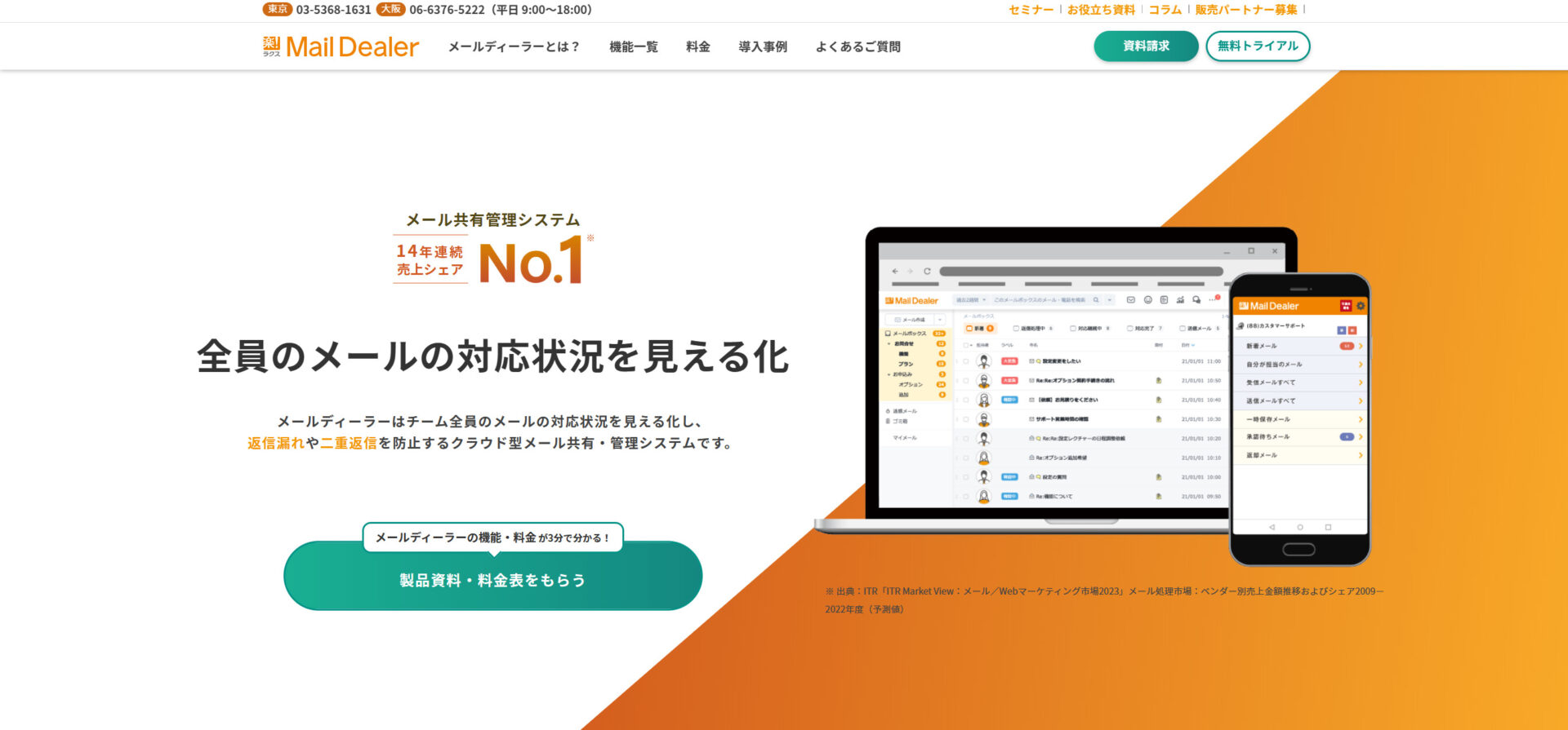 メールディーラーのトップページ