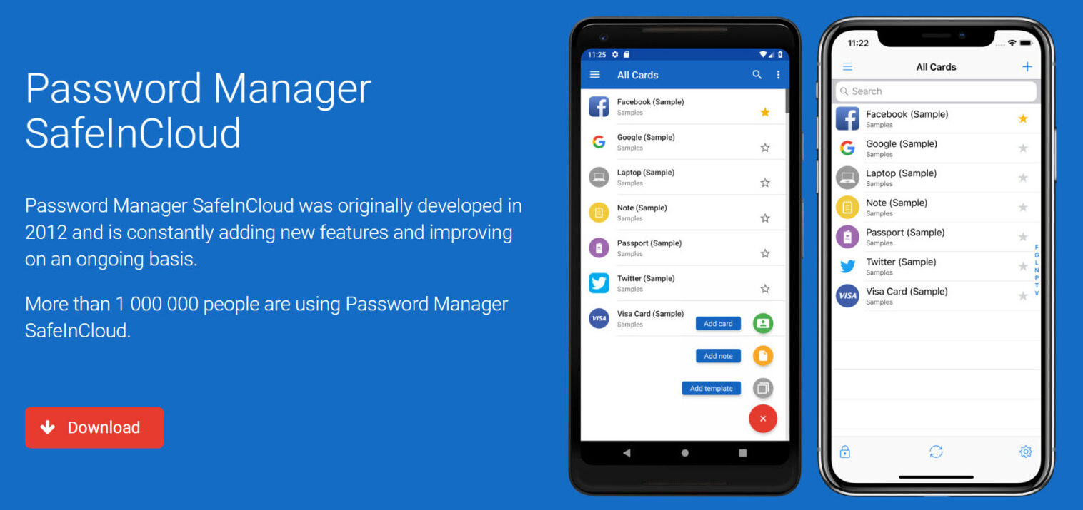 SafeInCloudのトップ画像