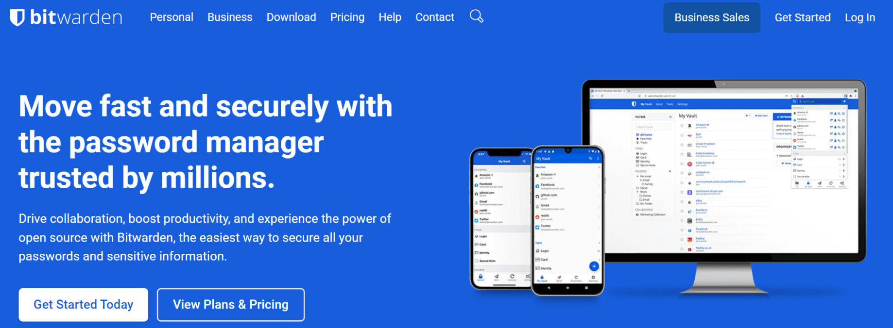 Bitwardenのトップ画像
