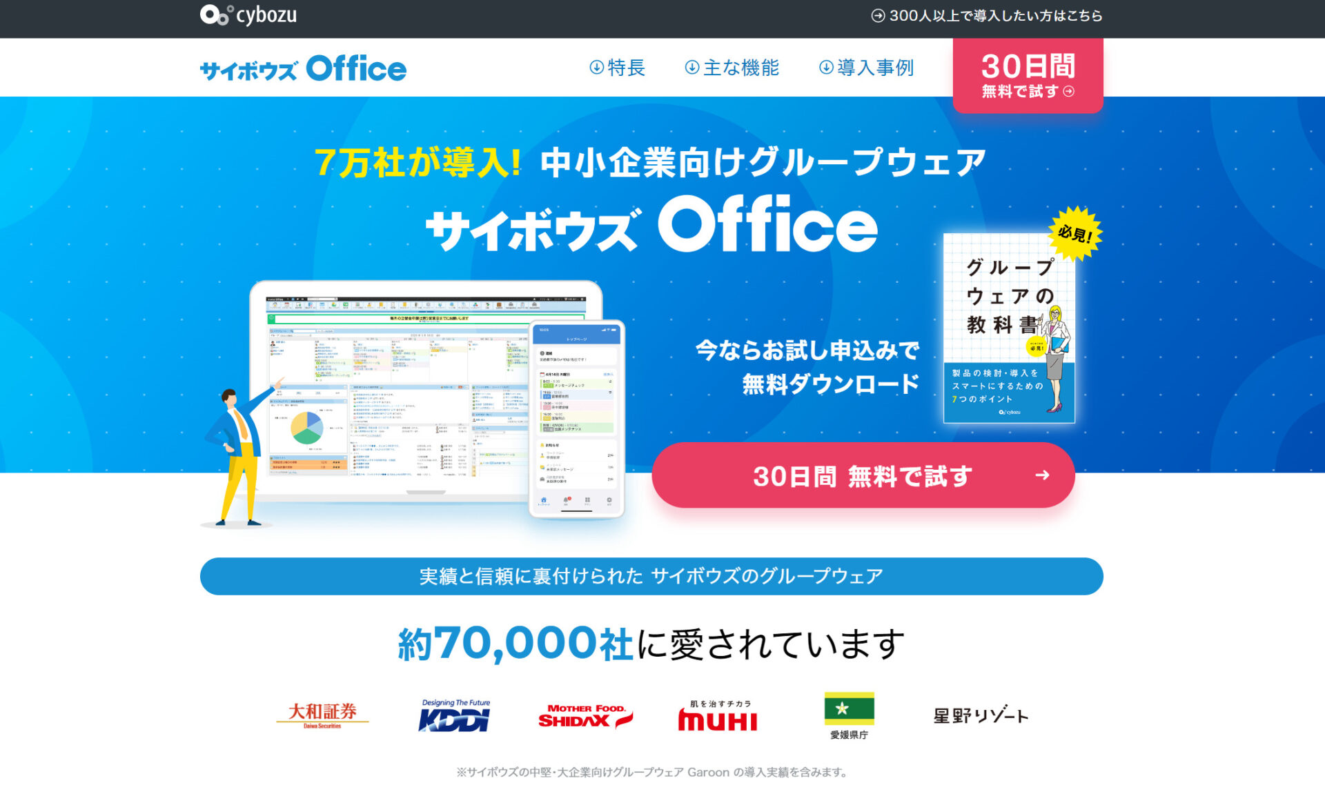 サイボウズOfficeのトップページ
