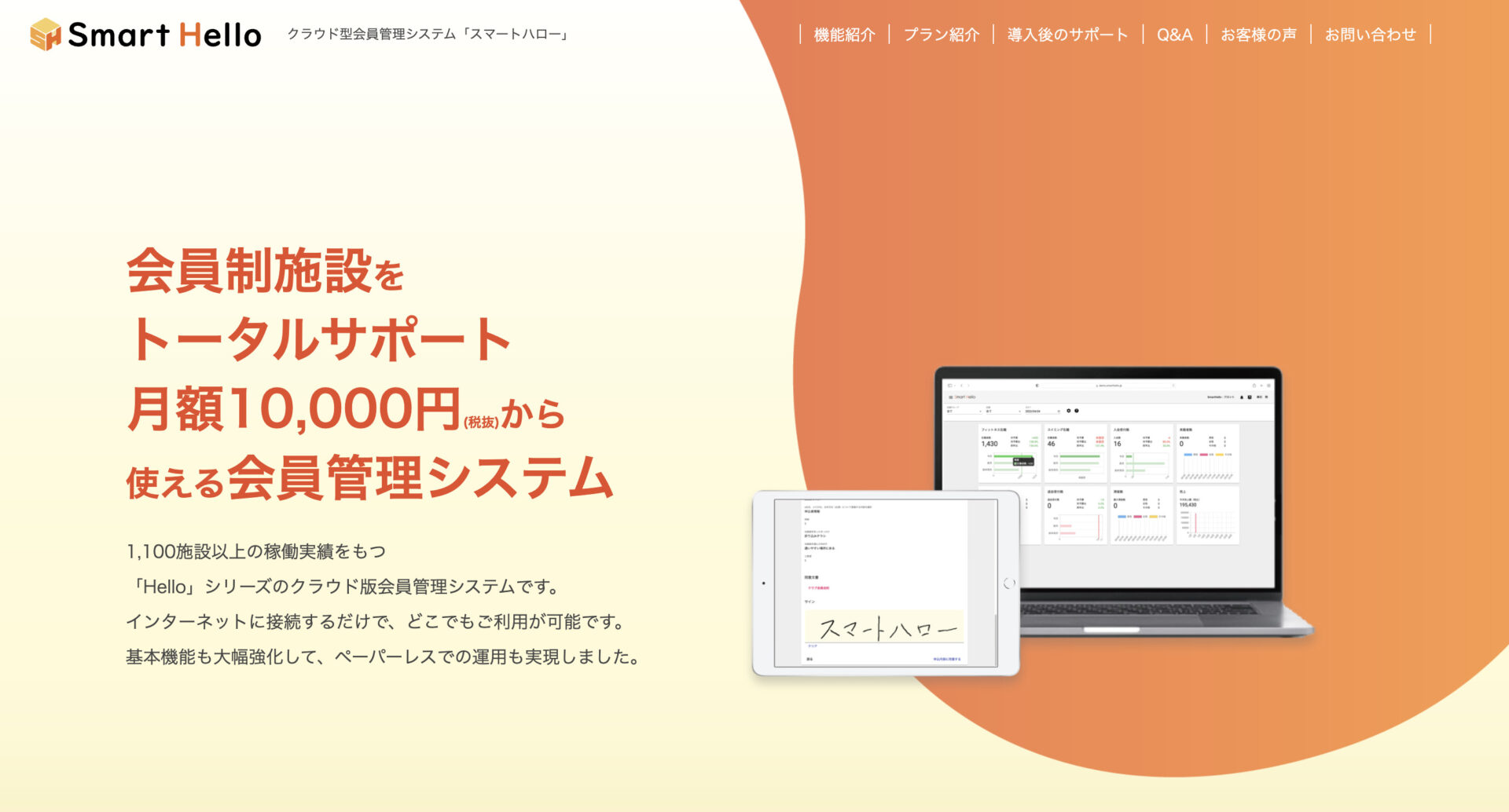 Smart helloのトップページ画像