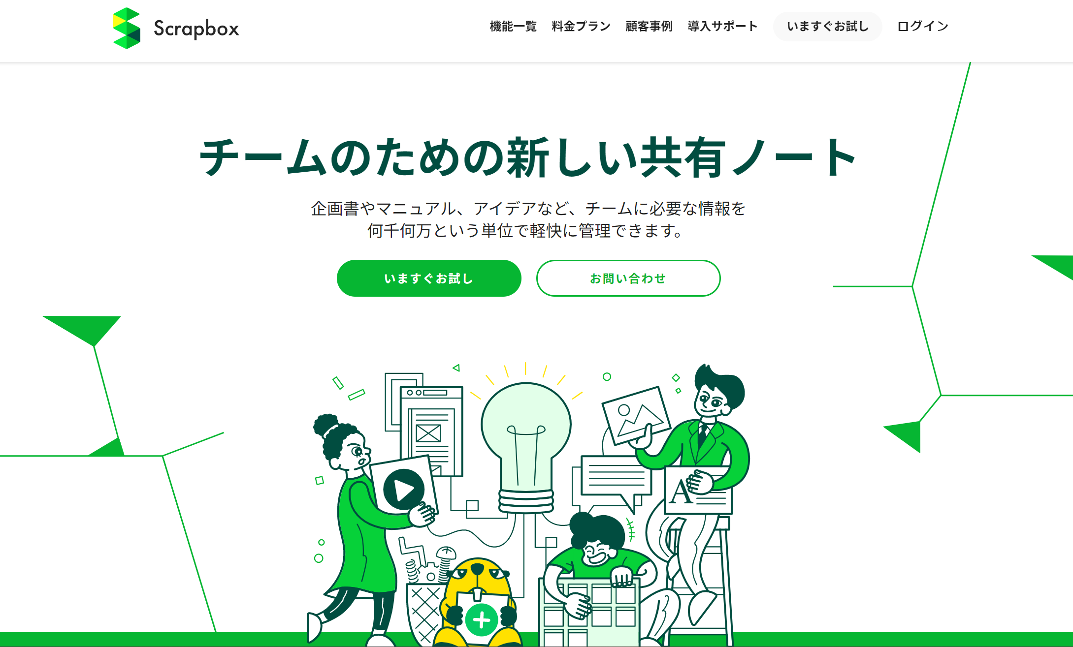 Scrapboxのトップページ