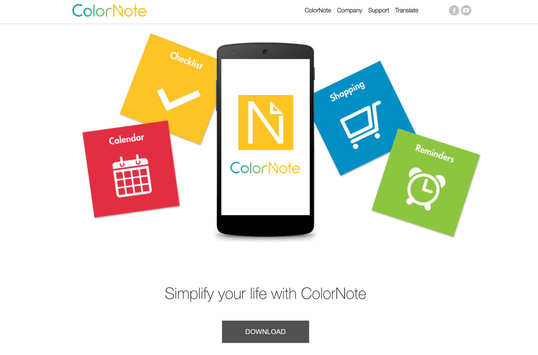 ColorNoteのトップページ