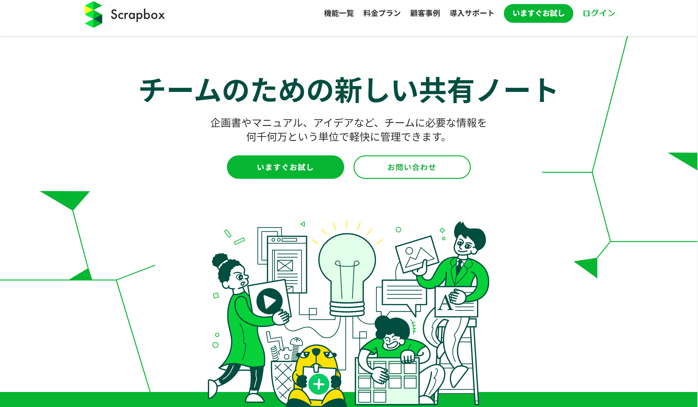 Scrapboxのトップページ