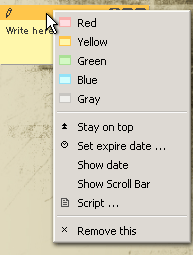 Stickypaper付箋の編集画面