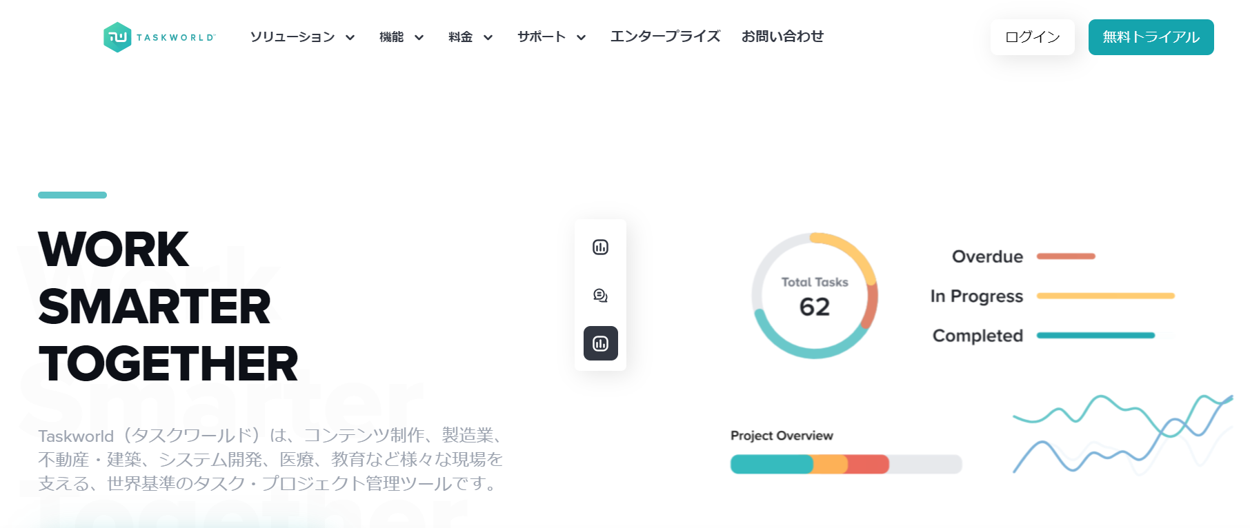 Taskworldのトップページ