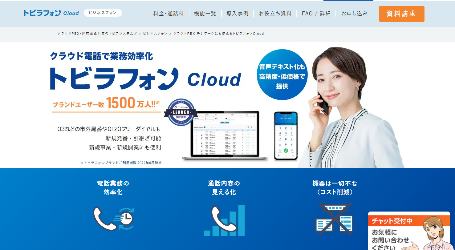 トビラフォン Cloudのトップページ
